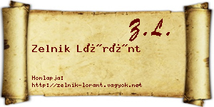 Zelnik Lóránt névjegykártya