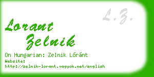 lorant zelnik business card